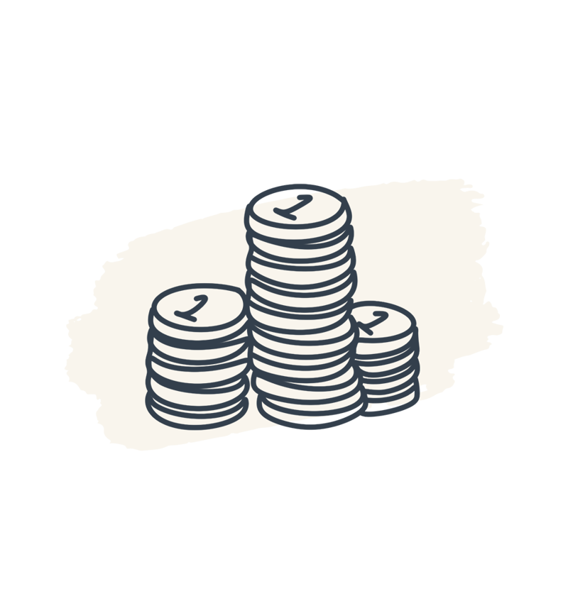 Illustration of a pile of coins