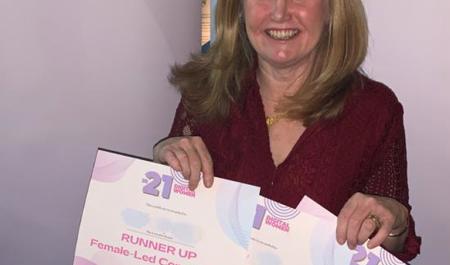 Jackie with awards