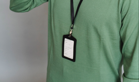 Someone wearing a lanyard 