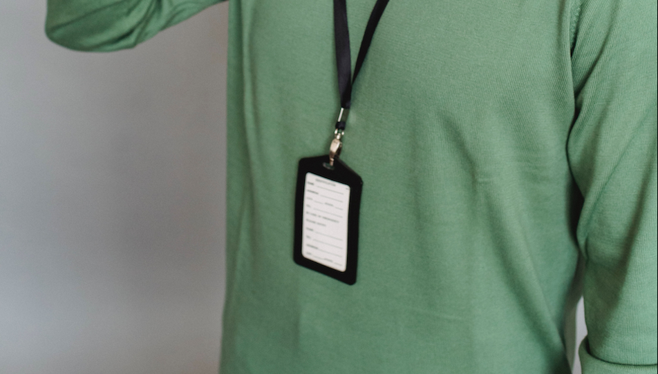 Someone wearing a lanyard 