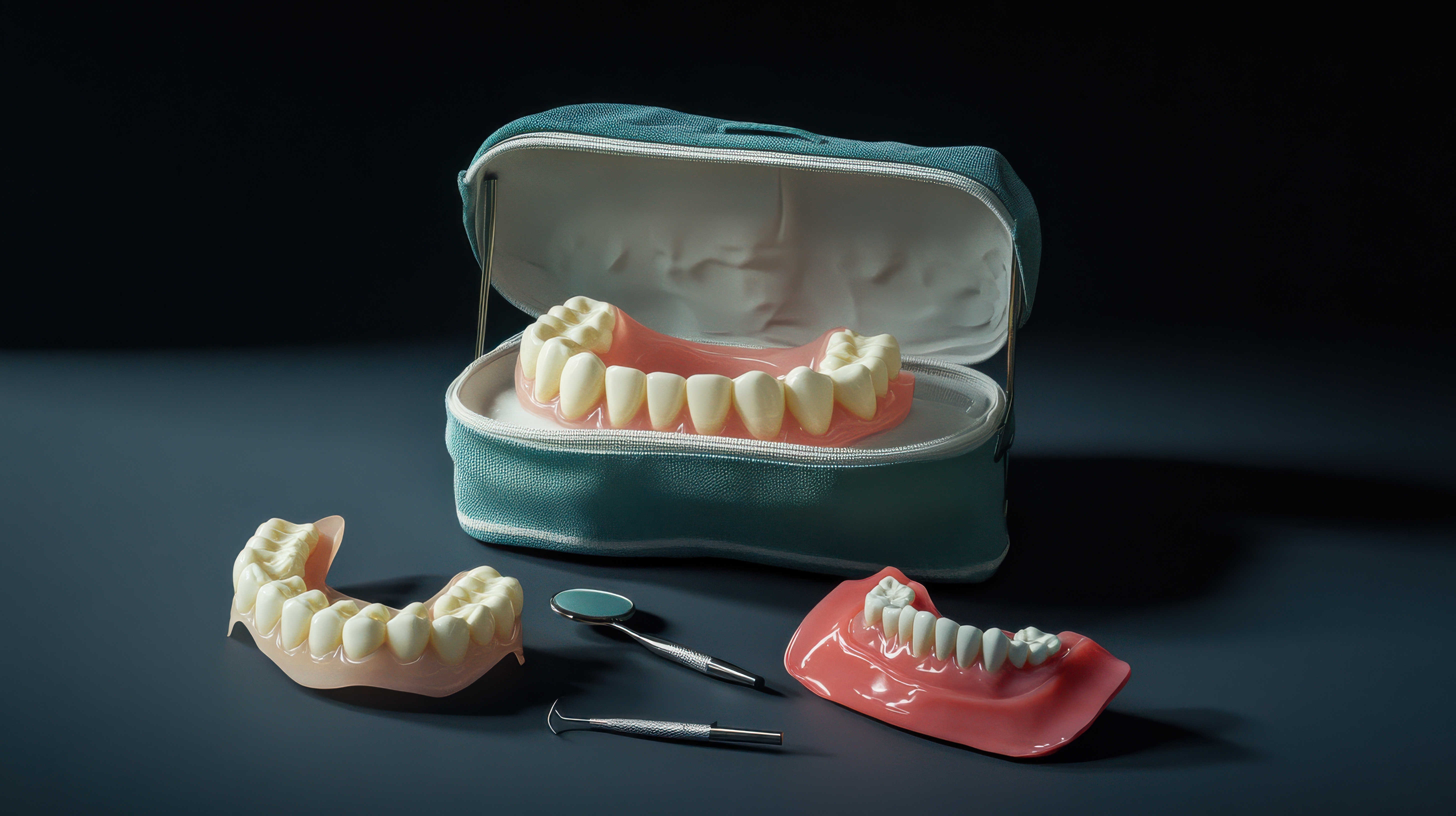 Keeping dentures clean is necessary when caring for an elderly parent