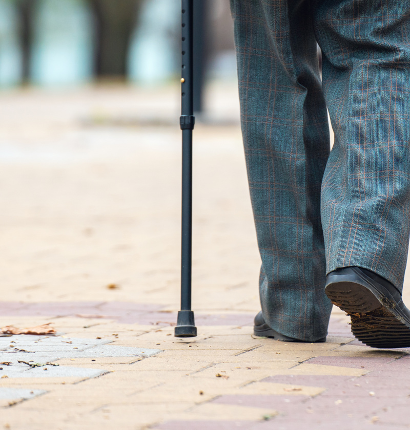 Man with walking stick