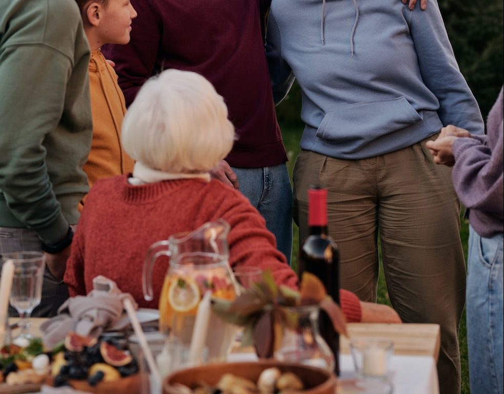 Elderly person at a gathering